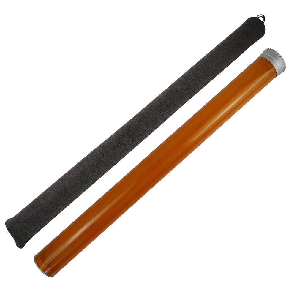 Z Aventik Fiberglass Fly Fishing Rod Tube(Case) Aluminum Cap fits Any 9ft 4pcs Fly Rod (Fiberglass Orange)