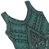 20s Flapper Gatsby Sequin Beaded Evening Cocktail Dress with Accessories Set (X-Large, Style03-Black&Green) view 2