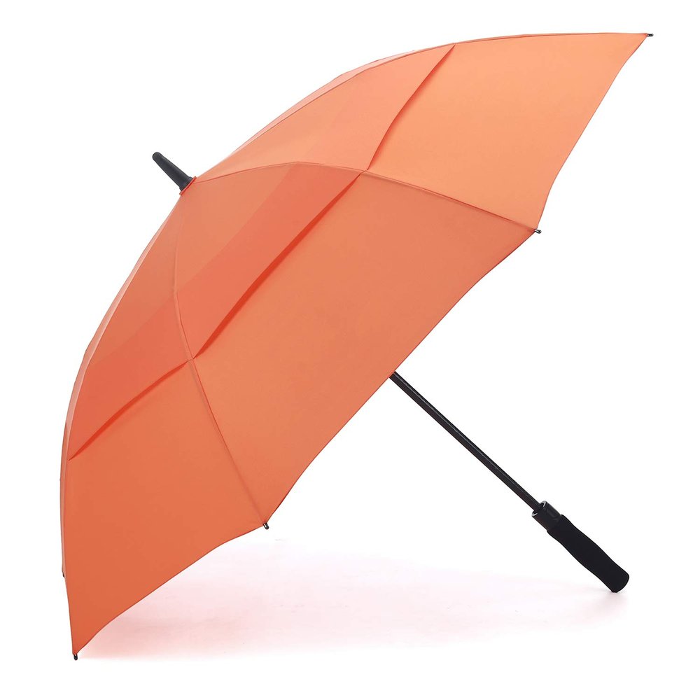 RUMBRELLA 55/62 Inch UV Golf Umbrella Large Oversize Double Canopy Vented Windproof Auto Open Stick Umbrella