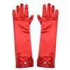 Little Girls Princess Gloves(Solid Color Long Elbow Length) For Birthday,Wedding,Holiday,Costume Party(Red) view 1
