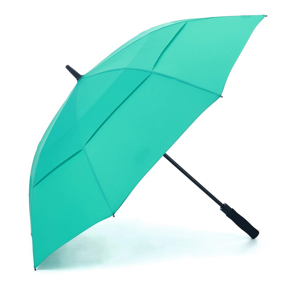 RUMBRELLA 55/62 Inch UV Golf Umbrella Large Oversize Double Canopy Vented Windproof Auto Open Stick Umbrella