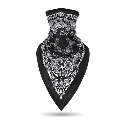 LKXHarleya Bandanas Headband - Quick Dry, UV Protection, Windproof Multifunctional Balaclava Face Mask Seamless Neck Gaiter Scarf Paisley Print Head Wraps(Black)