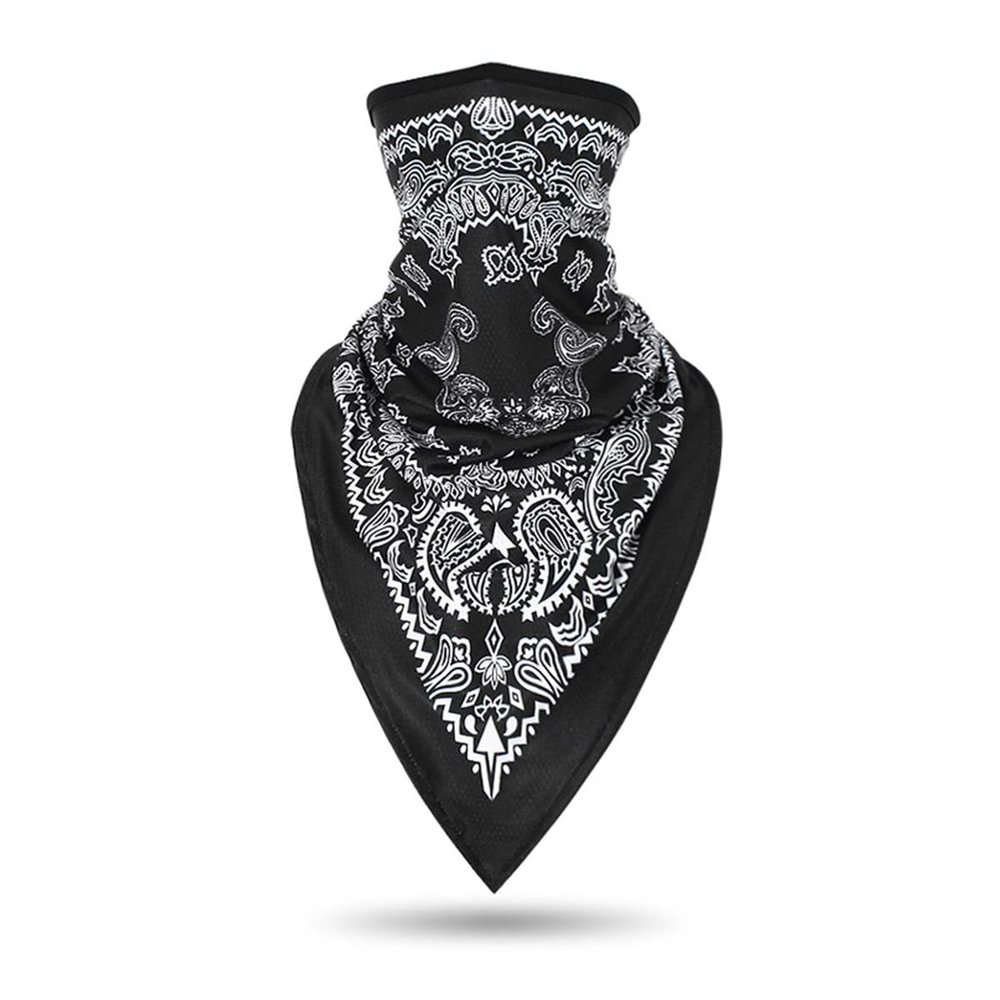 LKXHarleya Bandanas Headband - Quick Dry, UV Protection, Windproof Multifunctional Balaclava Face Mask Seamless Neck Gaiter Scarf Paisley Print Head Wraps(Black)