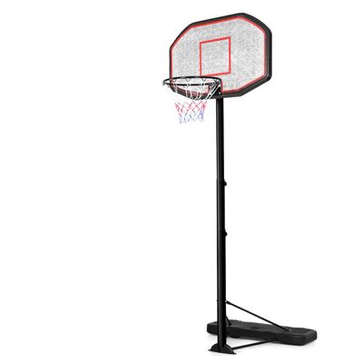 GYMAX Basketball Hoop, 6.5-10FT Height Adjustable Basketball System with 3 Thick Tube, Shatterproof Backboard, 2 Wheels, All Weather Portable Basketball Goal for Kids Teens Adult, Indoor Outdoor Gym