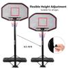 GYMAX Basketball Hoop, 6.5-10FT Height Adjustable Basketball System with 3 Thick Tube, Shatterproof Backboard, 2 Wheels, All Weather Portable Basketball Goal for Kids Teens Adult, Indoor Outdoor Gym view 2
