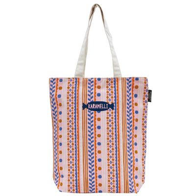 (Prairiedog) KARAMELLI Cotton Bag, A4 Tote Bag, Approx. W 14.2 x H 15.7 inches (36 x 40 cm), Gusset: Approx. 3.9 inches (10 cm), Fabric: 100% cotton (organic cotton)