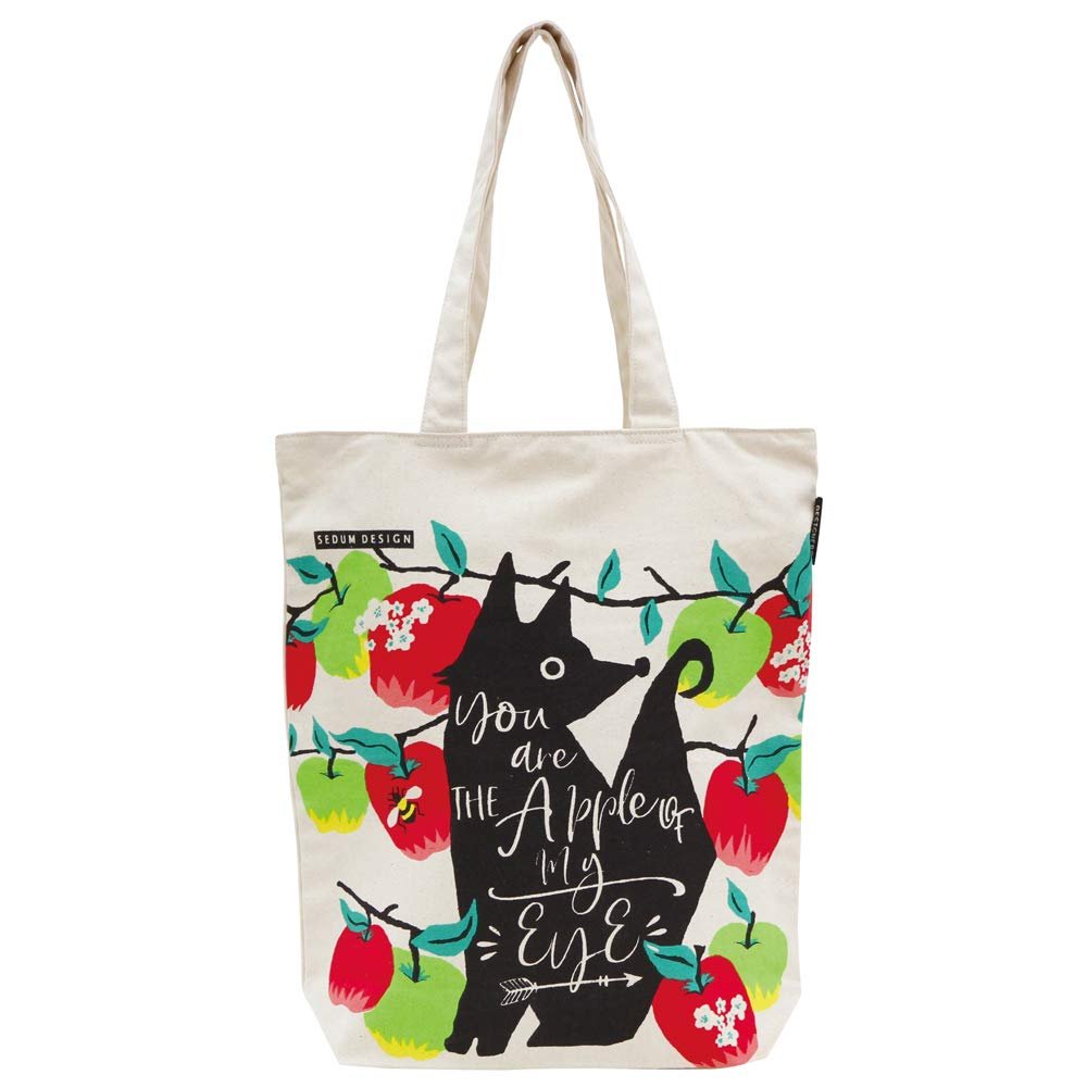 (Prairiedog) Cotton Bag, A4 Tote Bag, APPLE FOX, Approx. W 14.2 x H 15.7 inches (36 x 40 cm), Gusset: Approx. 3.9 inches (10 cm), Fabric: 100% Cotton (Organic Cotton)