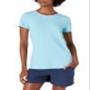 Amazon Essentials Women's Active Quick Dry Tech Stretch Workout Gym Short-Sleeve Crewneck T-Shirt, Pack of 2, Blue/Neon Pink, XX-Large view 2