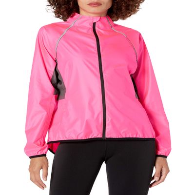 Amazon Essentials Women's Cycling Full-Zip Jacket, Neon Pink, X-Small