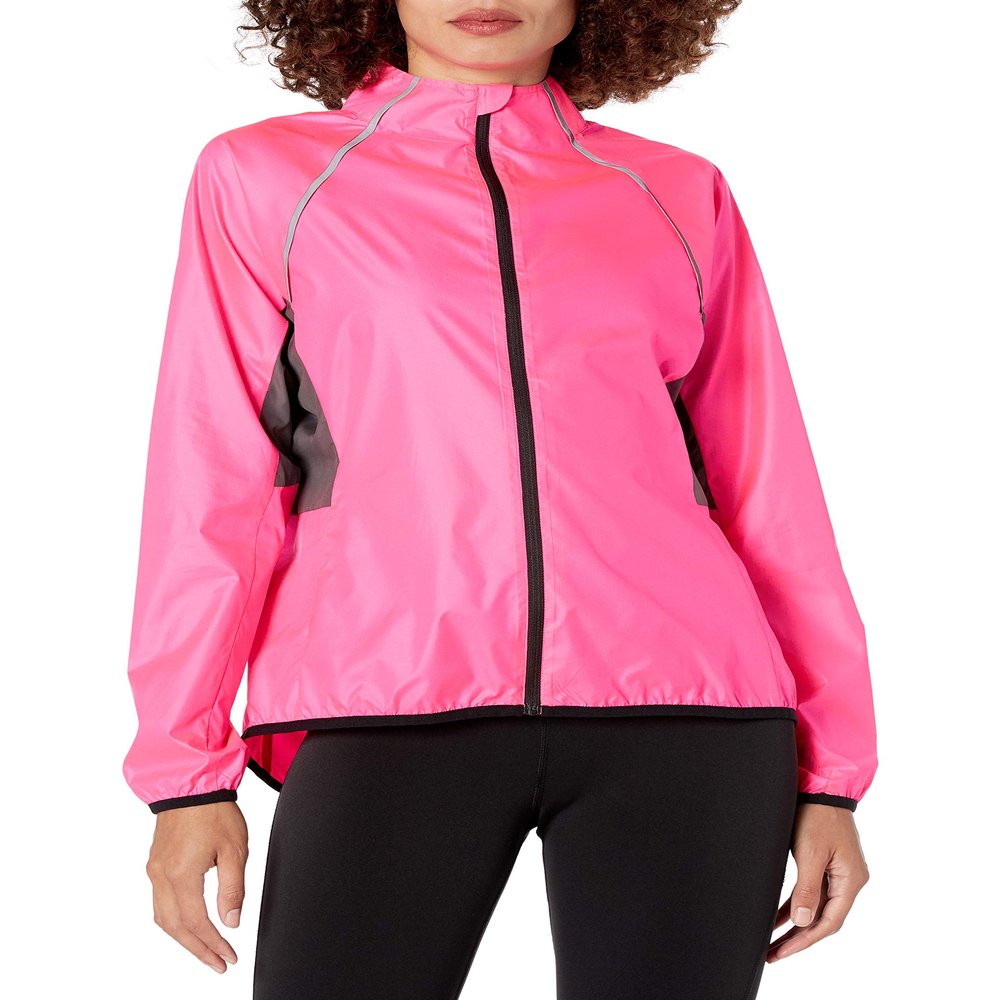 Amazon Essentials Women's Cycling Full-Zip Jacket, Neon Pink, X-Small