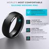 ThunderFit Silicone Mens Wedding Rings, 10mm Wide 2.5mm Thick Rubber Wedding Bands-Variety Multipack 1-7 view 2