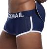 JOCKMAIL Mens Underwear Boxer Mesh Mens Padded Underwear Boxer with Hip Pad Men's Boxers (US, Alpha, Medium, Regular, Regular, Navy) view 4