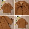 Stesti Trench Coats for Kids Girls Solid Warm Wool Bow Jackets Winter Coat for Baby Girl (2T) Brown view 2