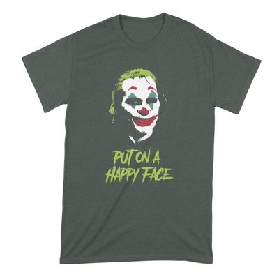 Joker Put on a Happy Face Tshirt Joker Joaquin Shirt Phoenix T Shirt Forest