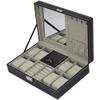 QOHNK Pu Leather Watch Jewelry Box High-End Organizer Storage Box Case for Watch Jewery Container Boxes Portable view 1