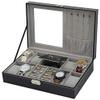 QOHNK Pu Leather Watch Jewelry Box High-End Organizer Storage Box Case for Watch Jewery Container Boxes Portable view 3