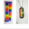 1 PENDANT WITH NECKLACE AND 2 COMPRESSION SLEEVES, RAINBOW, LGBTQ, GAY PRIDE PARADE, LESBIAN, MY BLACK CHARM view 1