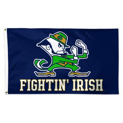 WinCraft 3X5 Team Logo Flag (Notre Dame Fighting Irish - Blue,)