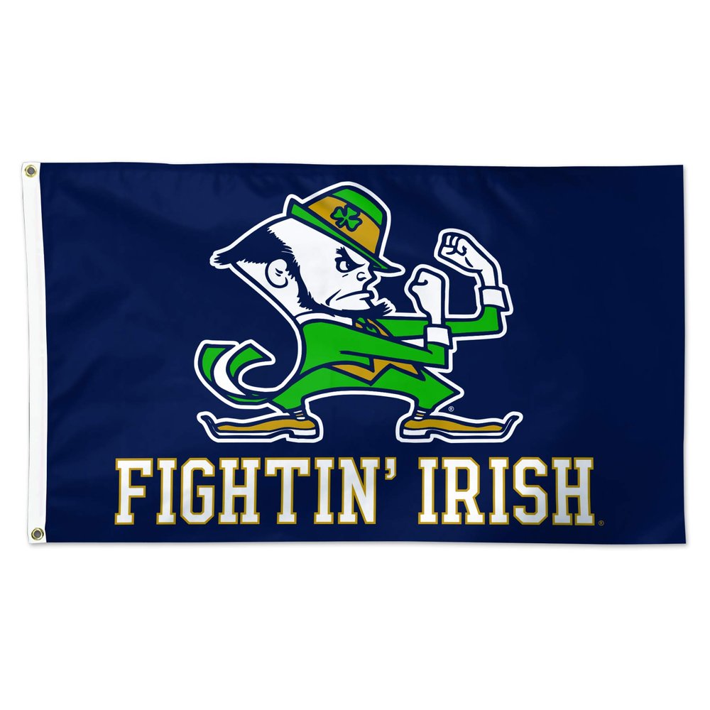 WinCraft 3X5 Team Logo Flag (Notre Dame Fighting Irish - Blue,)