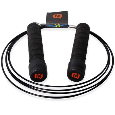 MUTE | Premium Speed Jump Rope with Grip Handles, Nylon-Coated Cable and Metal Bearings - Use for Gymnastics, Boxing, Functional Fitness and Cardiovascular Exercise (9')