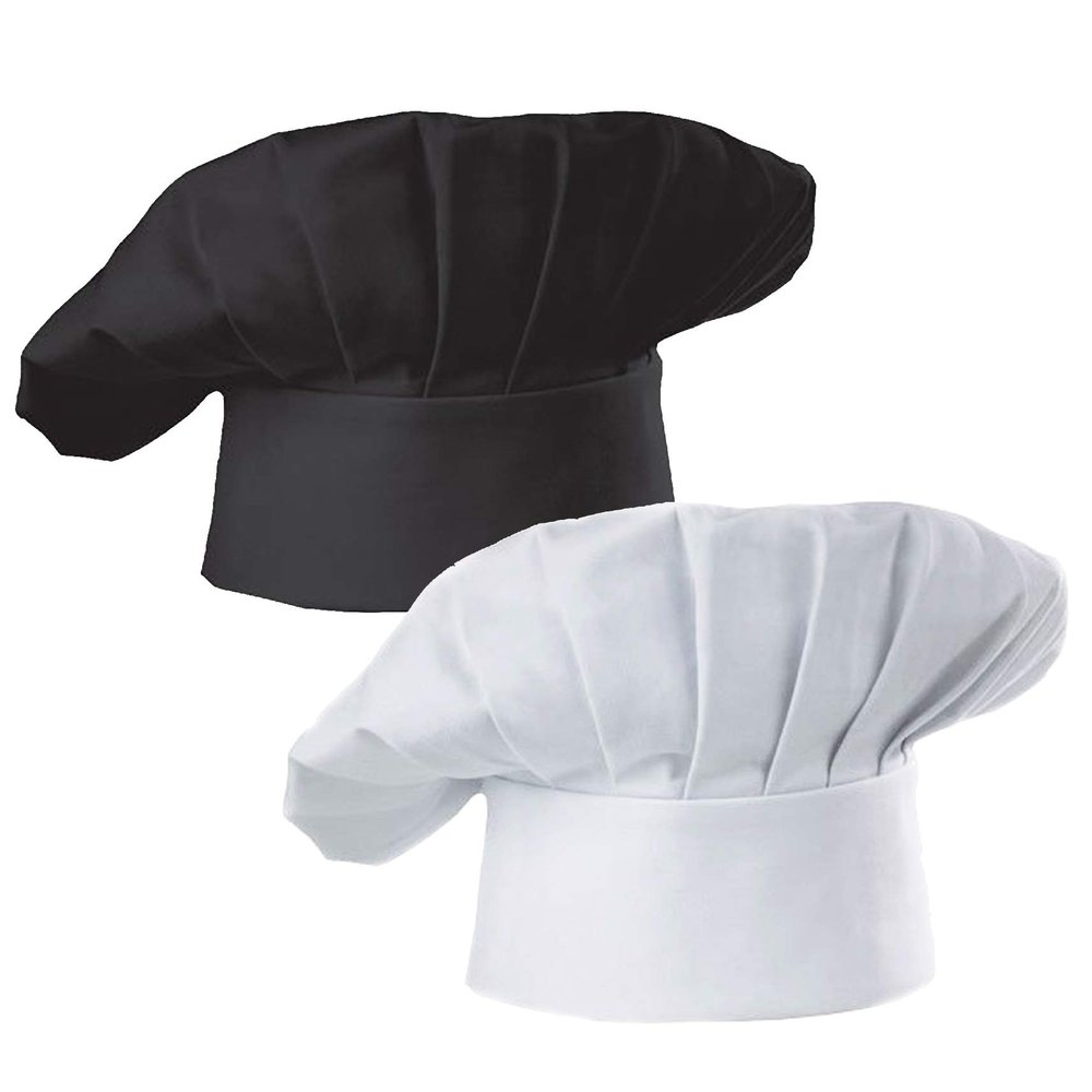 Hyzrz Chef Hat Set of 2 Pack Adult Adjustable Elastic Baker Kitchen Cooking Chef Cap (Multicolor)