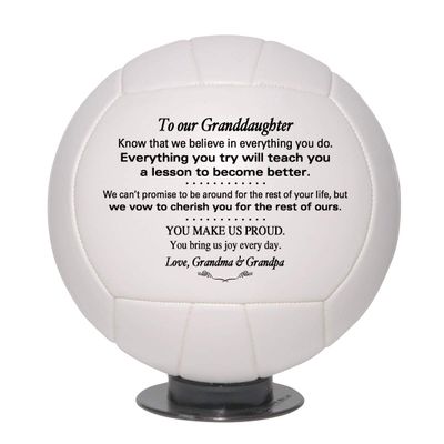 Personalized Custom Volleyball- Dad to Son - Mom to Son - Grandpa to Grandson - Grandma to Grandson - Graduation Birthday Wedding (Mini 6", to Our Granddaughter)