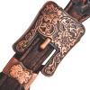 Circle Y Ladies/Youth Sunflower Vintage Spur Straps for Western Riding Boots | Floral Hand Tooled Leather, Stainless Steel Engraved Hardware | Equestrian/Rodeo Tack Accessories (X0710-1001) view 3