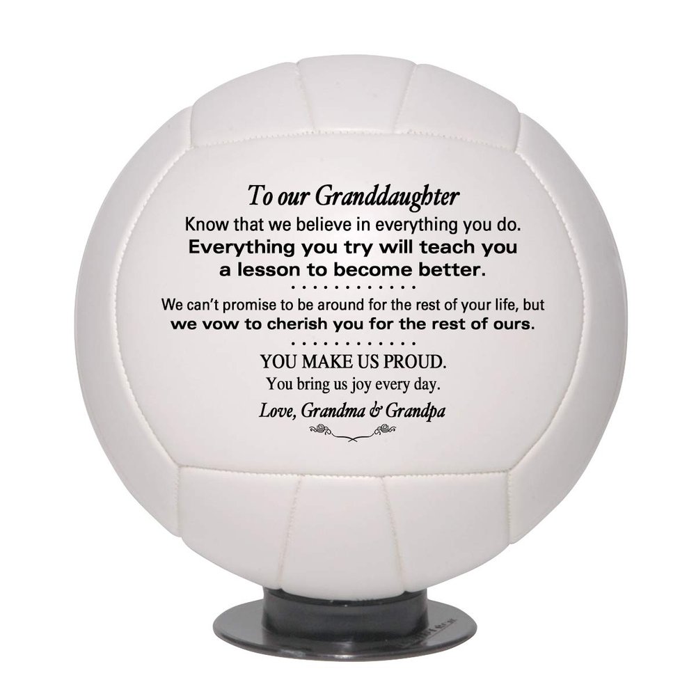 Personalized Custom Volleyball- Dad to Son - Mom to Son - Grandpa to Grandson - Grandma to Grandson - Graduation Birthday Wedding (Full Size Regulation, to Our Granddaughter)