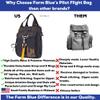 Farm Blue Travel in class with the sturdy Flight Bag #2 -Our Aviators Parachute Style Pilots EDC Bag - Military decorative Para Jump Clip - Sling Crossbody Cell Phone-Men students tots Unisex! -Black view 3