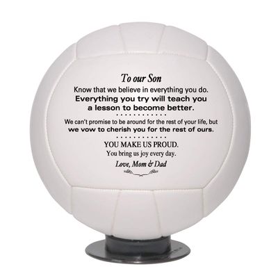 Personalized Custom Volleyball- Dad to Son - Mom to Son - Grandpa to Grandson - Grandma to Grandson - Graduation Birthday Wedding (Full Size Regulation, to Our Son)