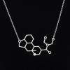 Art Attack LSD Molecule Chain Necklace, Psychadelic Pendant Charm Party Favor Gift for Chemistry Science Teacher Professor Grad Student (Silver) view 2