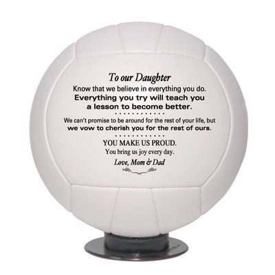 Personalized Custom Volleyball- Dad to Son - Mom to Son - Grandpa to Grandson - Grandma to Grandson - Graduation Birthday Wedding (Mini 6", to Our Daughter)