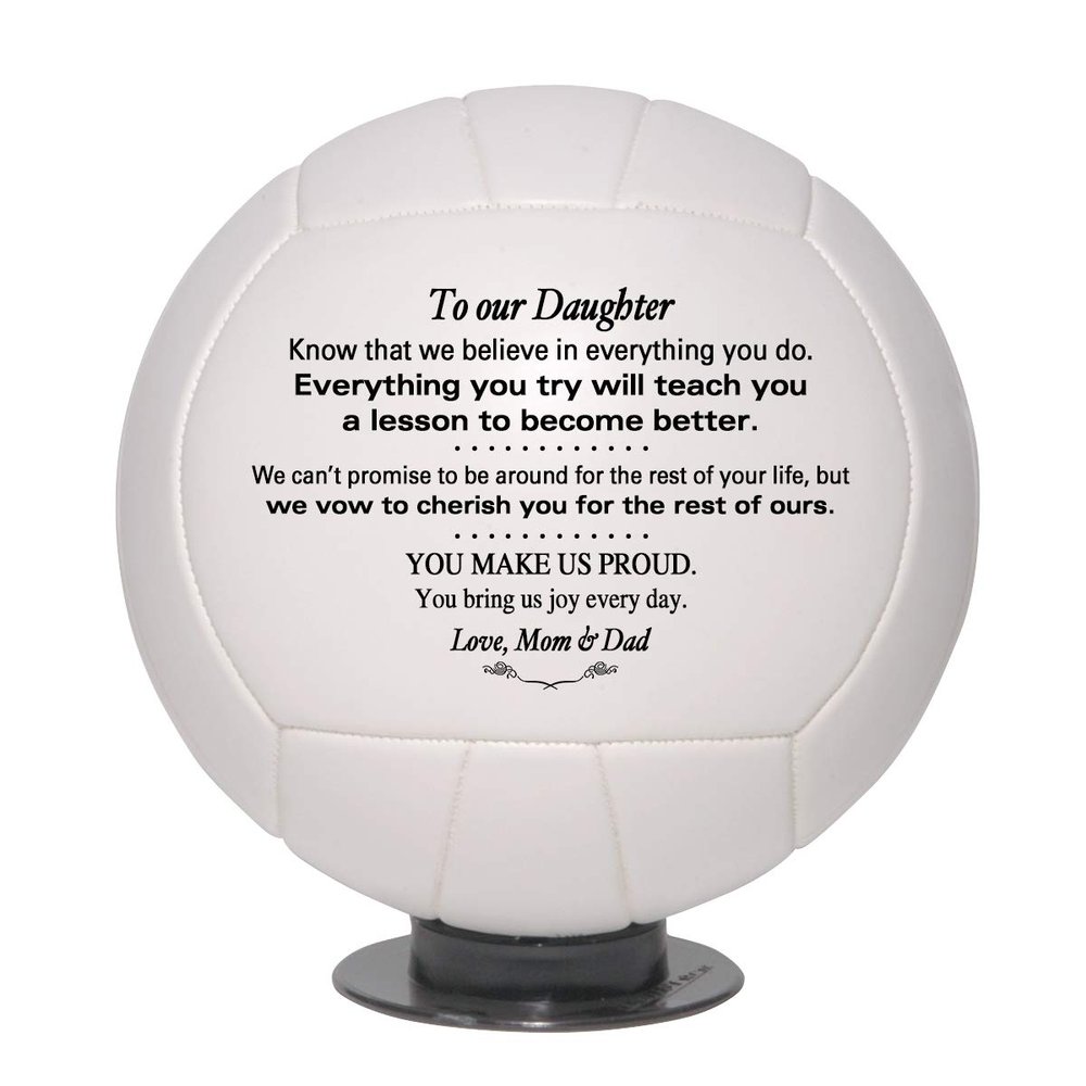 Personalized Custom Volleyball- Dad to Son - Mom to Son - Grandpa to Grandson - Grandma to Grandson - Graduation Birthday Wedding (Mini 6", to Our Daughter)