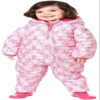 Snozu Baby Girl's Weatherproof Fleece Lined Hooded Snowsuit (Pink Mosaic, 3/6m)