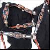Showman Sunflower Tooled Leather Headstall & Breast Collar Set w/Cowhide Inlays & Reins view 3