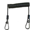 Retractable Tool Lanyard, Fishing Coiled Lanyard, Stainless Steel Inside Heavy Duty Fishing Safety Rope Extension Cord Tether, for Deep Sea Fishing Tools Rod Kayak Paddles, with Carabiner -2Pcs view 1