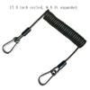 Retractable Tool Lanyard, Fishing Coiled Lanyard, Stainless Steel Inside Heavy Duty Fishing Safety Rope Extension Cord Tether, for Deep Sea Fishing Tools Rod Kayak Paddles, with Carabiner -2Pcs view 2
