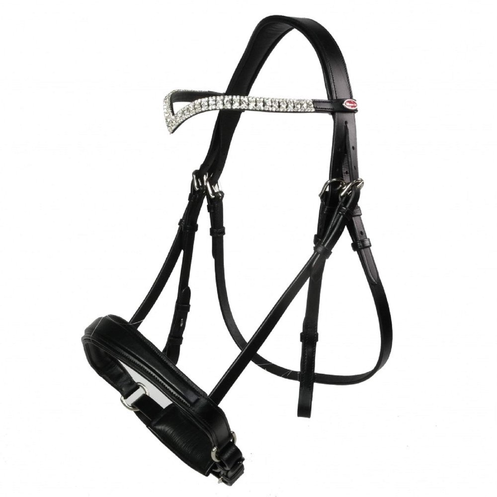 Whitaker Lynton Leather Snaffle Bridle With Spare Browband (Full) (Black)