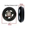 ORO 1 Pair Luggage Wheels Replacement 64 * 22mm Case Wheels with 8mm Bearings for Suitcase and Inline Outdoor Skate and Caster Board view 2