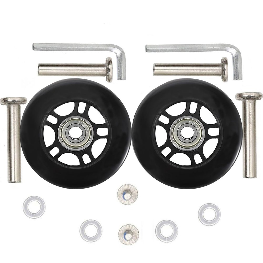 ORO 1 Pair Luggage Wheels Replacement 68x24mm(2.68"x0.94") with 8mm(0.31") Bearings 35mm(1.38")/40mm(1.57") Wheels for Suitcase and Inline Outdoor Skate