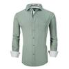 Alex Vando Mens Rayon Dress Shirts Wrinkle Free Regular Fit Stretch Button Down Shirt,Olivine,M view 1