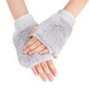 PURFUN Fuzzy Faux Fur Knitted Gloves Women Winter Thermal Soft Cycling Driving Fingerless Gloves Short Office Typing Writing Touch Screen Gloves Mitten Hand Warmer view 2