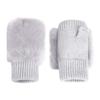 PURFUN Fuzzy Faux Fur Knitted Gloves Women Winter Thermal Soft Cycling Driving Fingerless Gloves Short Office Typing Writing Touch Screen Gloves Mitten Hand Warmer view 4