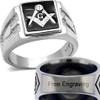 YVO Men's Personalized Stainless Steel Masonic Lodge Freemason Ring - Stainless Steel - Size 9 view 1