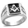 YVO Men's Personalized Stainless Steel Masonic Lodge Freemason Ring - Stainless Steel - Size 9 view 2