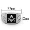 YVO Men's Personalized Stainless Steel Masonic Lodge Freemason Ring - Stainless Steel - Size 9 view 3