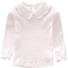 Baby Girl Kids Blouses Long Sleeves Solid Color Doll Collar T-Shirt Top Bottom (White, 3-4T) view 1