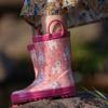 landchief Toddler Rain Boots, Little and Big Kids Waterproof Rubber Boots for Girls and Boys with Animal Print, Size 6, Pink Unicorn view 2