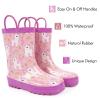 landchief Toddler Rain Boots, Little and Big Kids Waterproof Rubber Boots for Girls and Boys with Animal Print, Size 6, Pink Unicorn view 3