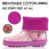 landchief Toddler Rain Boots, Little and Big Kids Waterproof Rubber Boots for Girls and Boys with Animal Print, Size 6, Pink Unicorn view 4